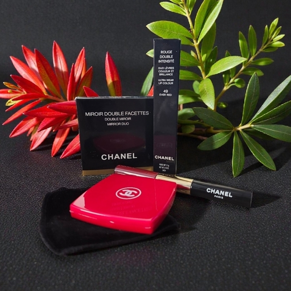 CHANEL Set Double Pact Miroir And Le Rouge Duo Ultra Tenue Lip NIB - Picture 2 of 8